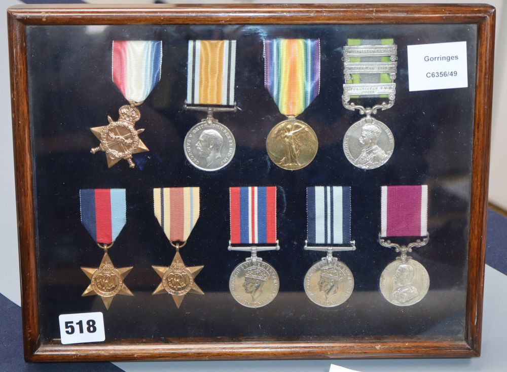 A WWI / WWII framed group of medals